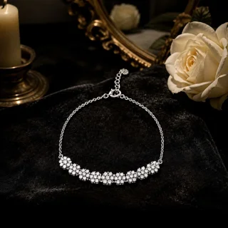 دستبند زنجیری نقره زنانه گالری رضا زاده مدل فلاور 103088033