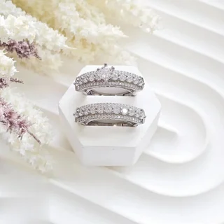 حلقه و پشت حلقه نقره زنانه مدل 51 103080994