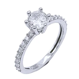 انگشتر نقره زنانه گالری رضازاده مدل تک داش کد 0224 103079484