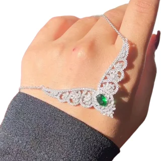 نیم ست نقره زنانه مدل زمرد ساچ 103086992