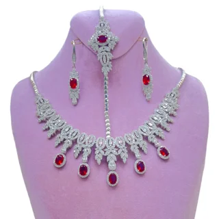 سرویس نقره زنانه مدل نگین یاقوت سرخ اشکی کد 000187 103082162
