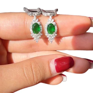نیم ست نقره زنانه مدل زمرد ساچ 103076294