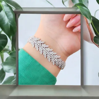 نیم ست نقره زنانه مدل خامه ای کد 001 103079127