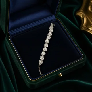 دستبند زنجیری نقره زنانه گالری رضا زاده مدل فلاور 103088029