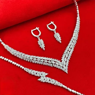 نیم ست نقره زنانه مدل گندم BF89 103078663