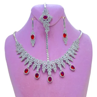 سرویس نقره زنانه مدل نگین یاقوت سرخ اشکی کد 000187 103082160