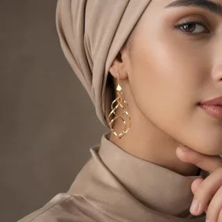 گوشواره آویز نقره زنانه گالری رضا زاده مدل کلاسیک پیچی آبکاری طلا زرد 103075760